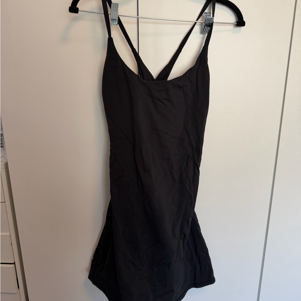 Classic Black Halara Athletic Romper with Spaghetti Straps